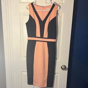 Elegant Navy and Peach Dress